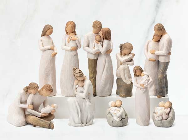 Grouping of hand carved figurines