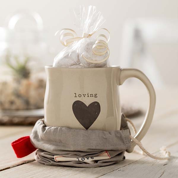 Warm Heart mug with treats